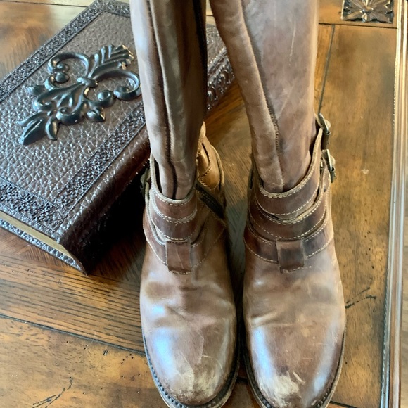 Freebird by Steven Irish leather Boots Distressed harness Western $295 Size 7 - Picture 7 of 10